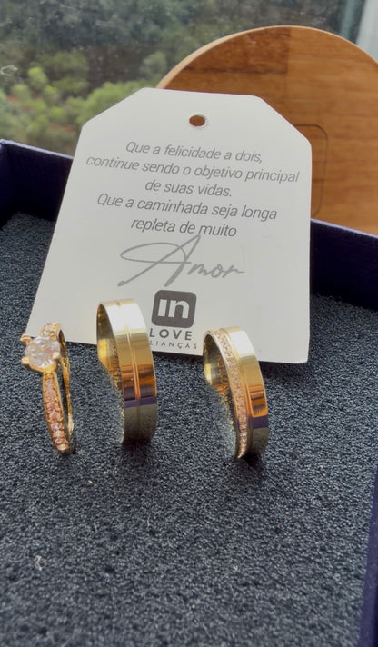 Par de Alianças em Ouro 18k - Modelo Eternamente | 4mm | 12x R$324