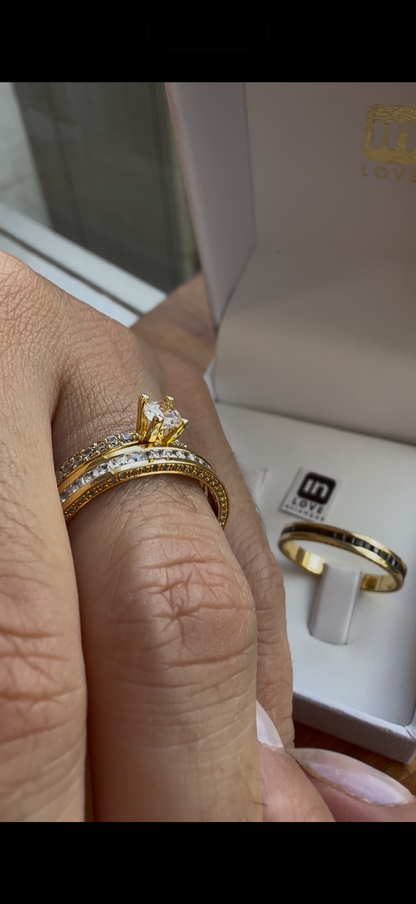 Par de Alianças em Ouro 18k - Modelo Meu Amor Duo | 3mm | 12x R$899