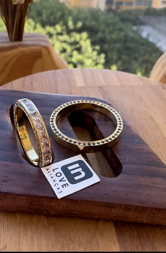 Alianças de Casamento em Ouro 18k - Modelo Meu Amor | 3mm | 12x R$690.83