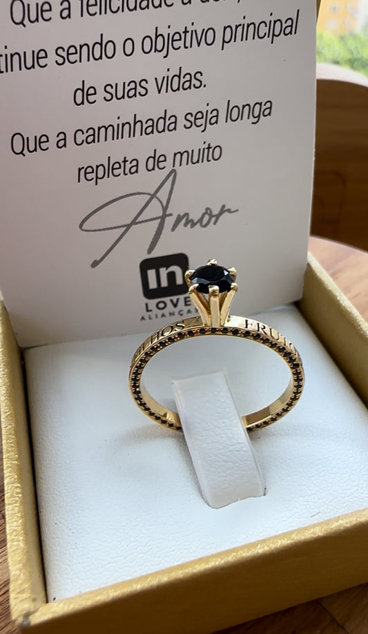 Anel Solitário Storie em Ouro 18k - 12x R$208,33